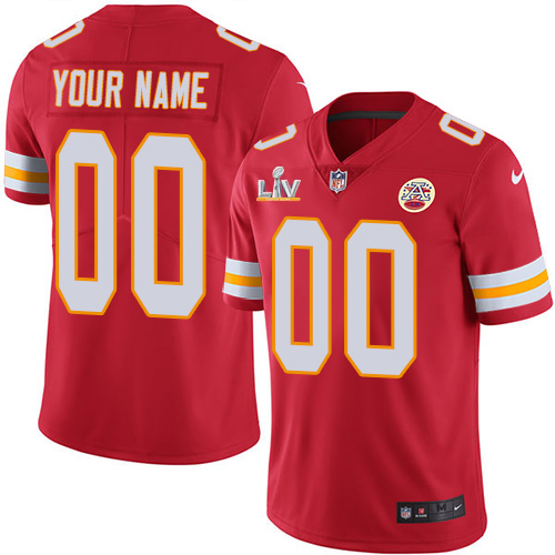 Men's Kansas City Chiefs Red NFL 2021 Customize Super Bowl LV Limited Jersey